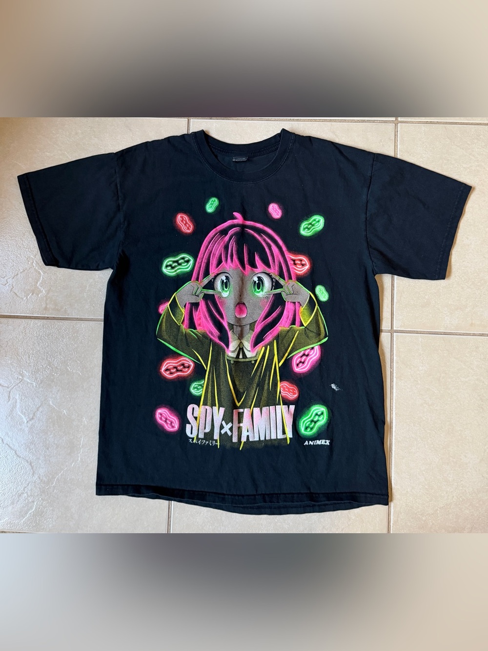 Animex TShirt Men’s XL Black Spy X Family Short Sleeves Tee